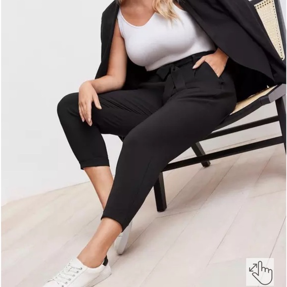 Torrid | Pull-On Taper Stretch Crepe High-Rise Tie-Front Pant | Size 18 regular - Picture 3 of 8